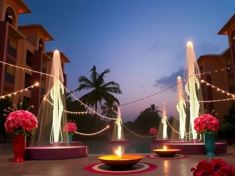 Indian Tropical Aqua Fun - Diwali Special Level Indian Tropical Aqua Fun Diwali level with diyas, rangolis, and lit water rides